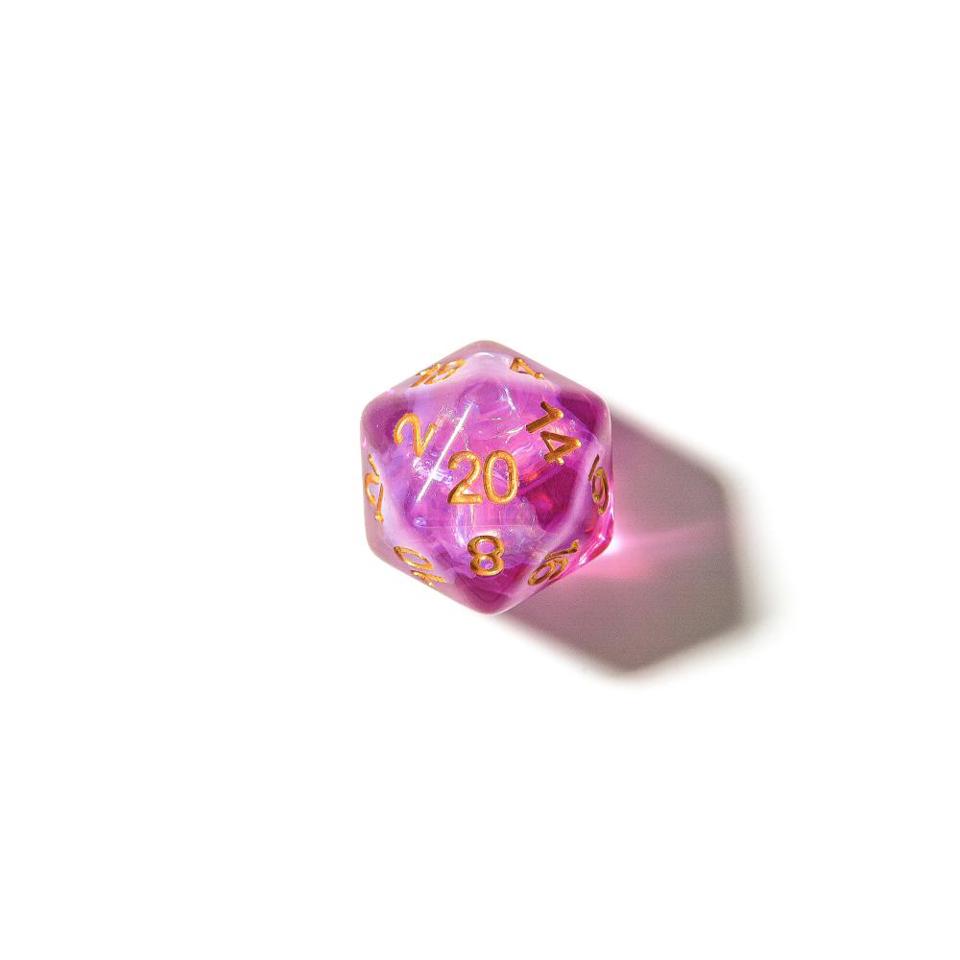 Purple | Pink | Soft Edge | Resin Dice Set | Holographic Dice Set