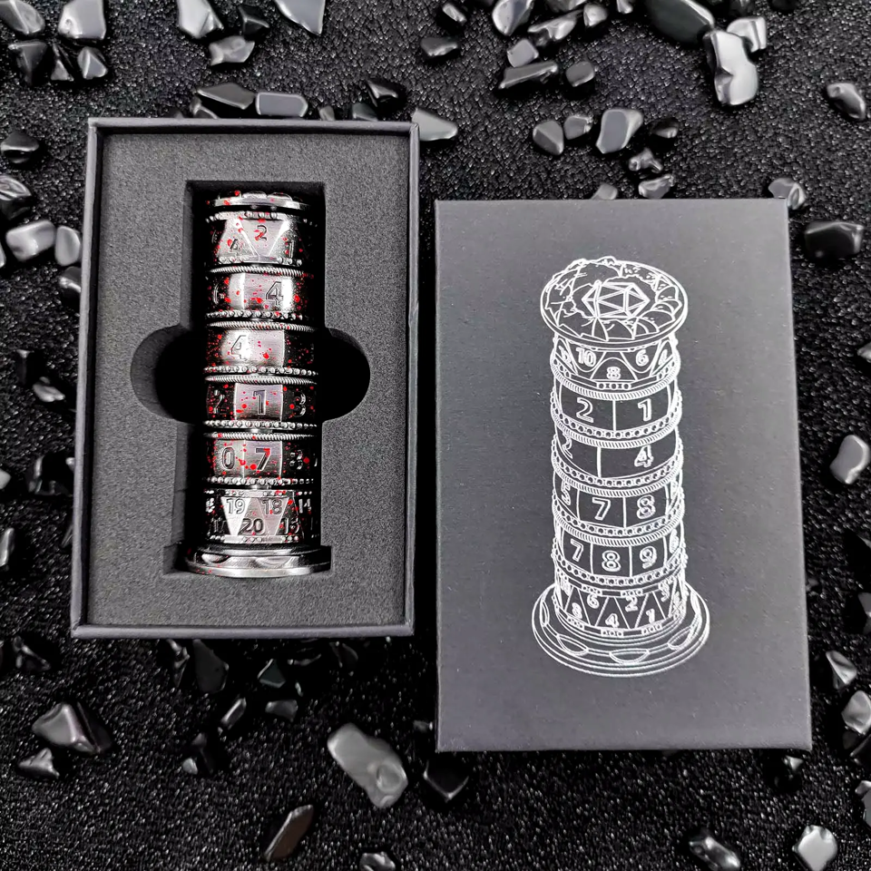 Tower of Fate Dice Spinner | DND Dice Spinner | Blood Spatter