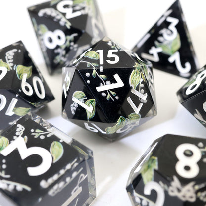 Midnight Moondrop | Art Core Dice| 7 Piece Set - Tabletop Dominion