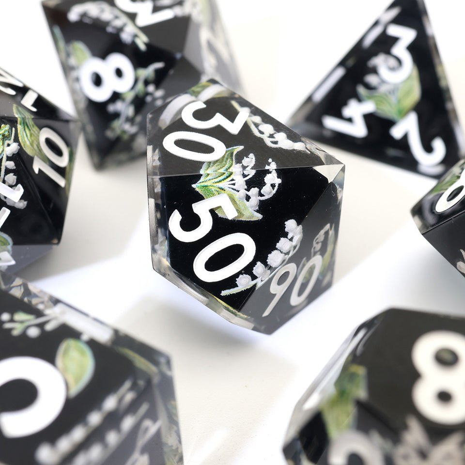 Midnight Moondrop | Art Core Dice| 7 Piece Set - Tabletop Dominion