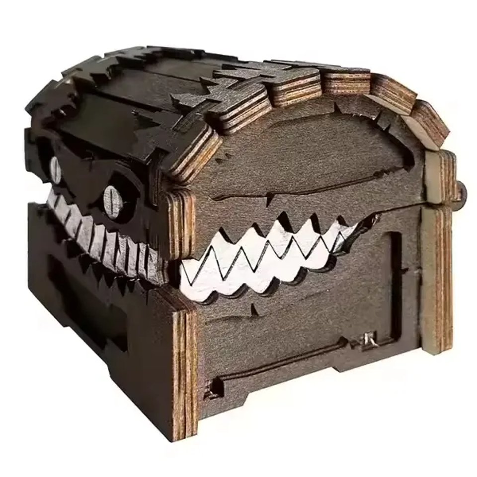 Mimic's Trove | Wooden Dice Box - Tabletop Dominion