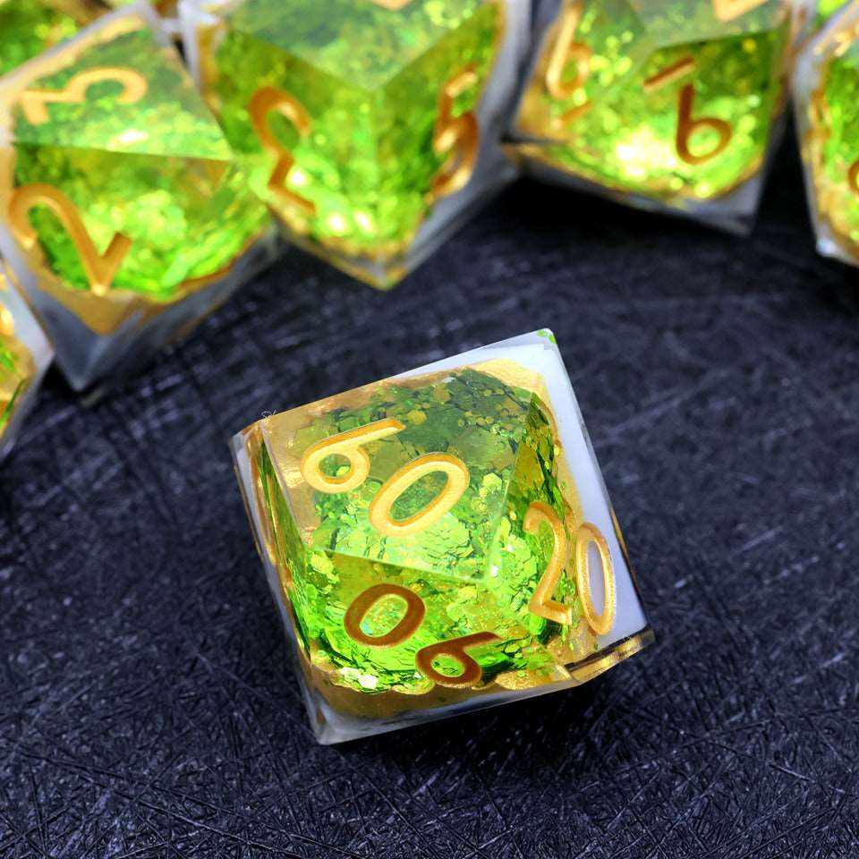 Arctic Emerald | Geode Dice | 7 Piece Set