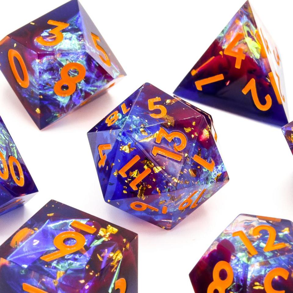 Astral Veil | Sharp Edge Dice | 7 Piece Set