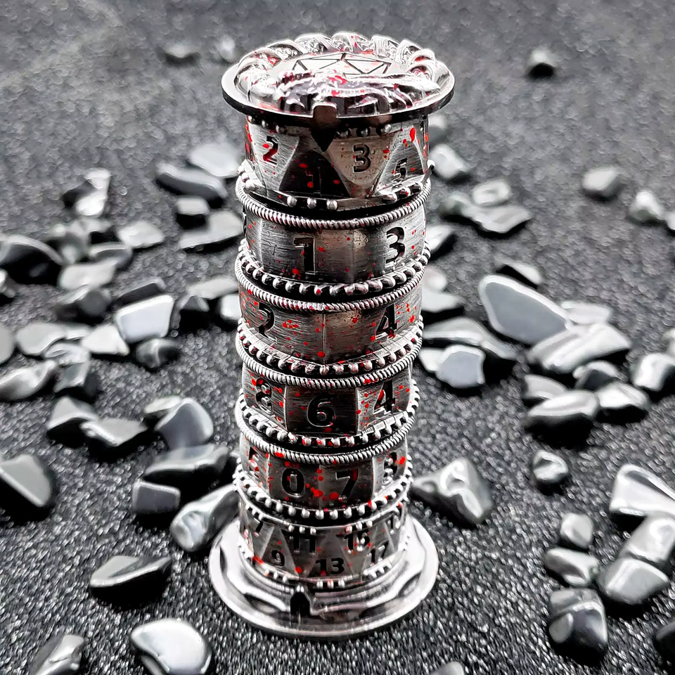 Tower of Fate Dice Spinner | DND Dice Spinner | Blood Spatter