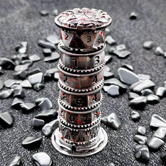 Tower of Fate Dice Spinner | DND Dice Spinner | Blood Spatter