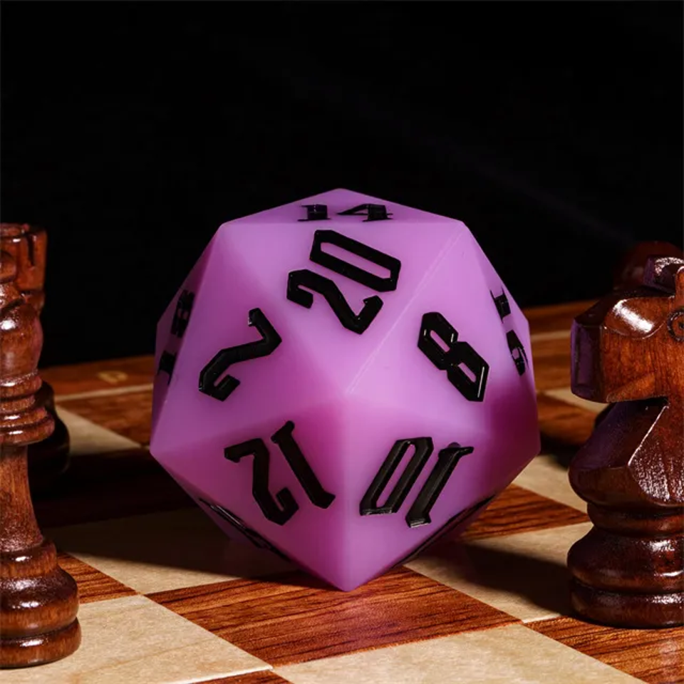 Jester's Bounce | 55mm Luminous D20 Silicone | Purple