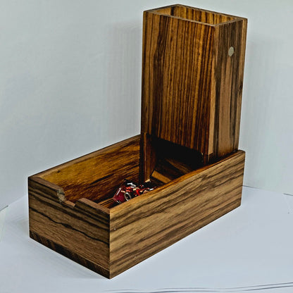 Destinies Keep | Handmade Dice Tower | Zebrawood