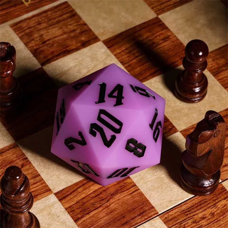 Jester's Bounce | 55mm Luminous D20 Silicone | Purple