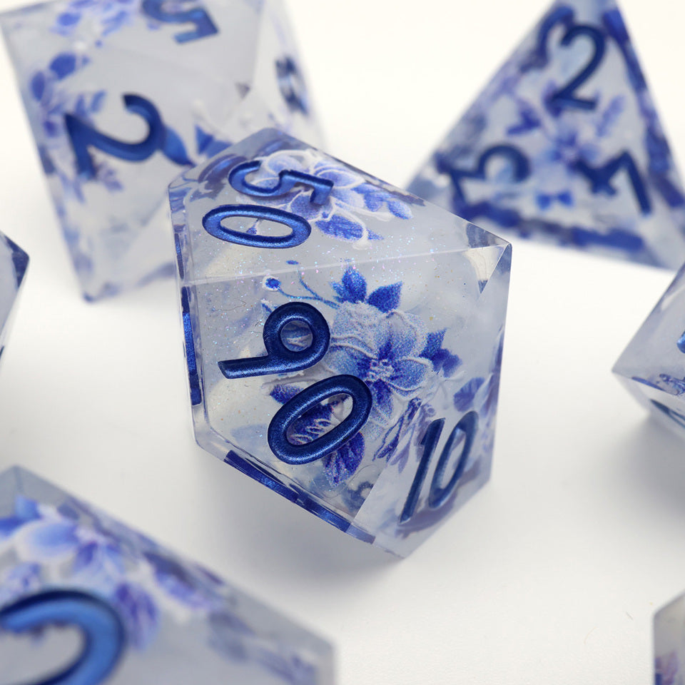 Snowflower | Art Core Dice| 7 Piece Set