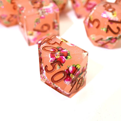 Peach Tea | Art Core Dice| 7 Piece Set - Tabletop Dominion