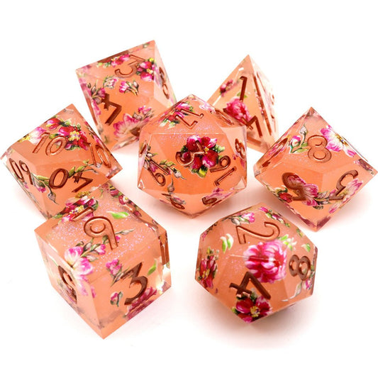 Peach Tea | Art Core Dice| 7 Piece Set - Tabletop Dominion