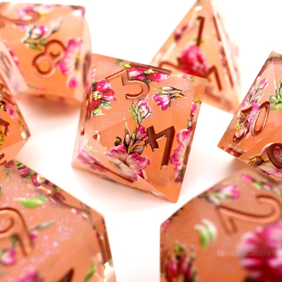 Peach Tea | Art Core Dice| 7 Piece Set - Tabletop Dominion