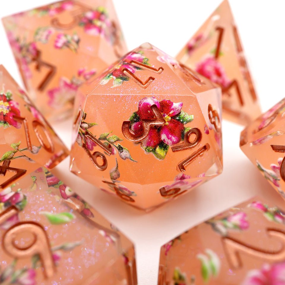 Peach Tea | Art Core Dice| 7 Piece Set - Tabletop Dominion