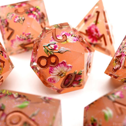 Peach Tea | Art Core Dice| 7 Piece Set - Tabletop Dominion