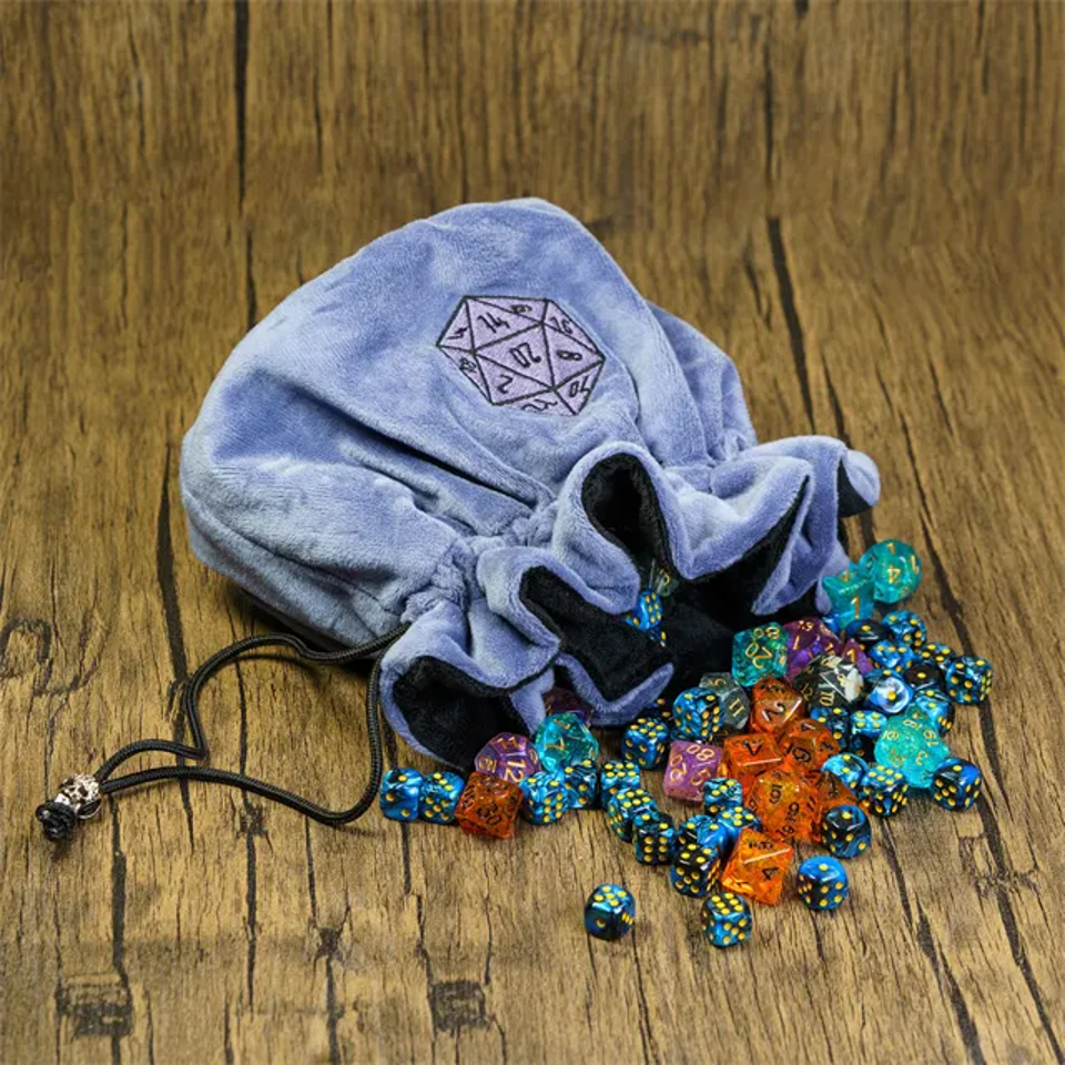 Velvet Vault | Super-Soft Large Dice Bag | Blue