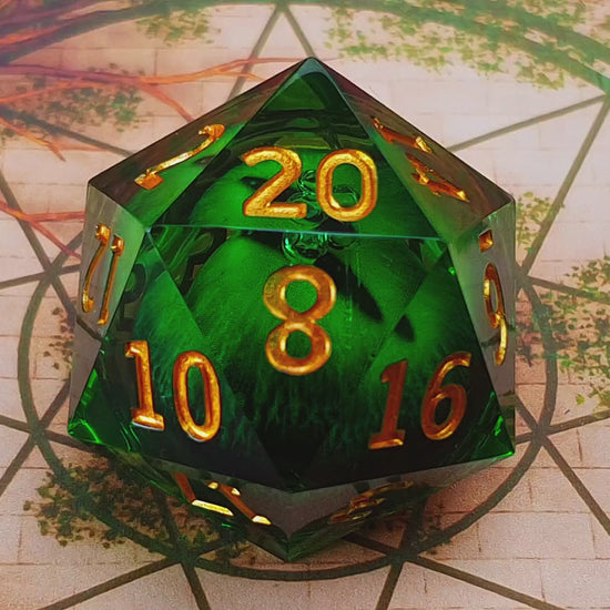 Eye of Envy 33mm Oversized Moving Eye D20 Dice