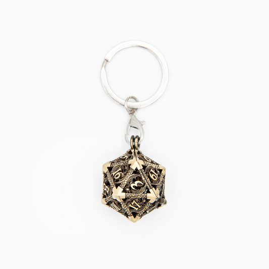 Wyvern's Vault | D20 Keyring w/Mini Dice | Bronze