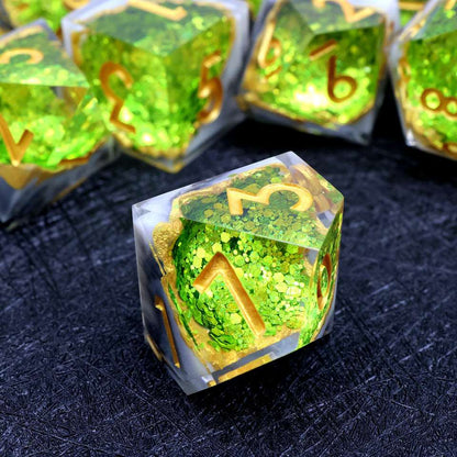 Arctic Emerald | Geode Dice | 7 Piece Set