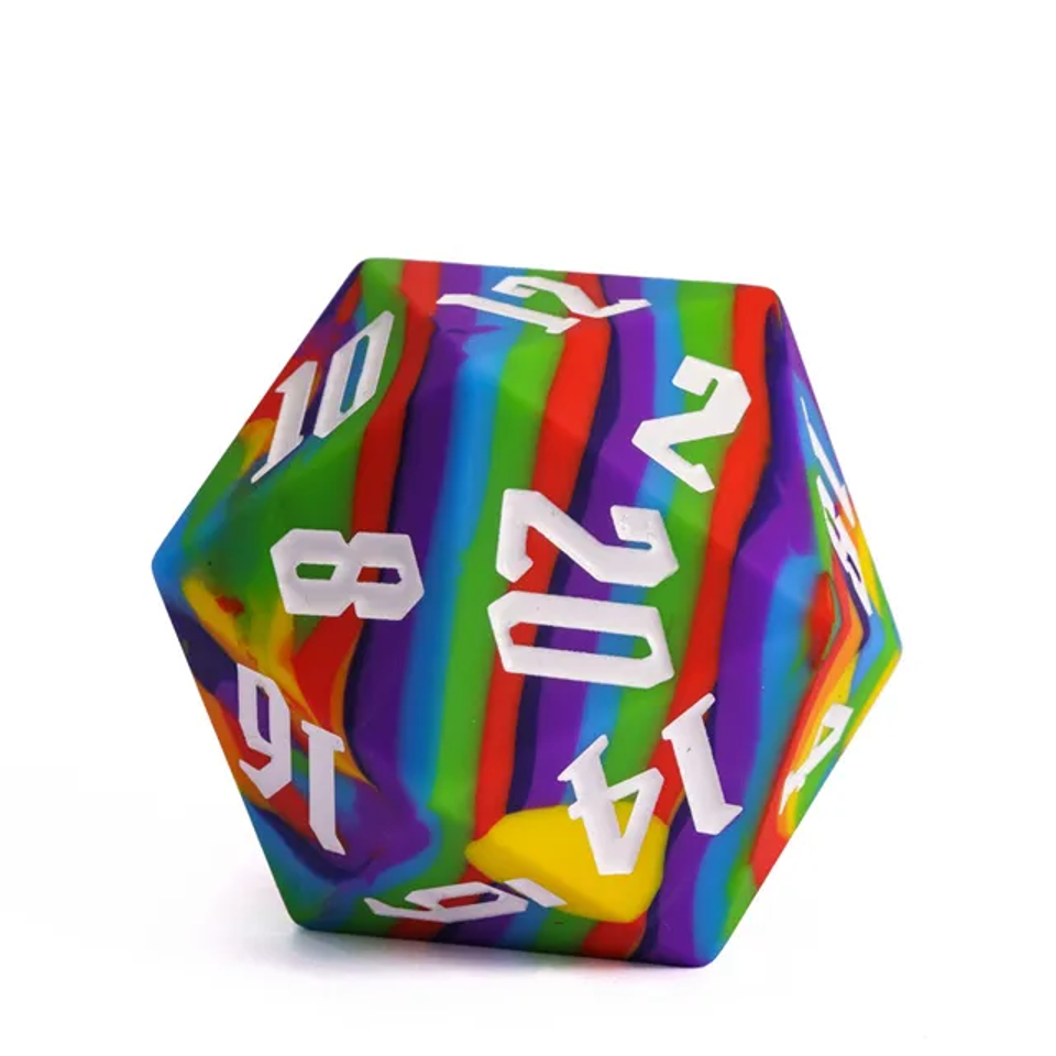 Jester's Bounce | D20 Silicone | Rainbow