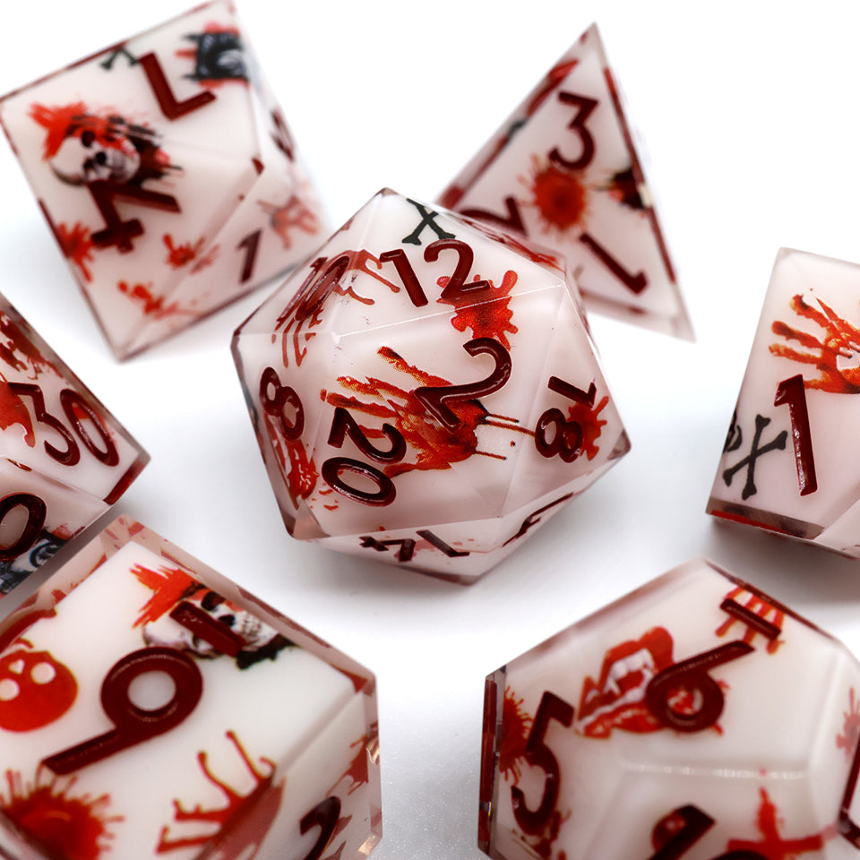 Touch of Death | Art Core Dice| 7 Piece Set