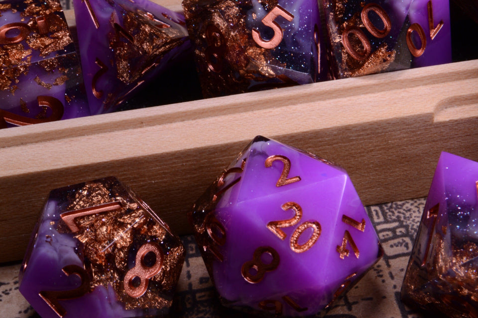 Copper Haze | Sharp Edge Dice | 7 Piece Set