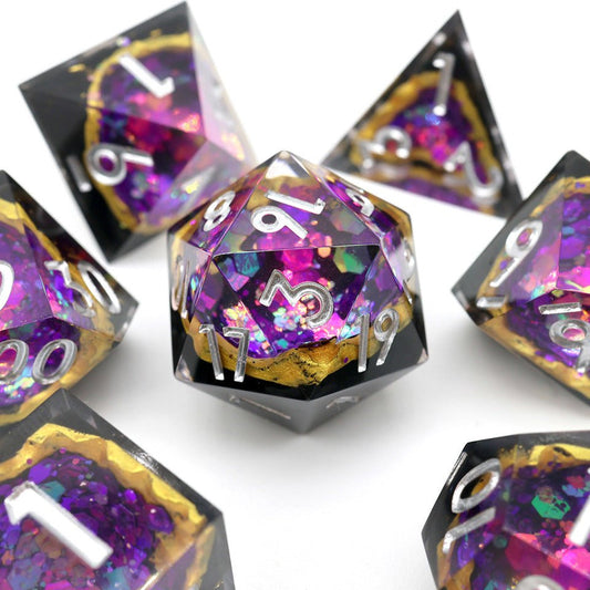 Regal Relic | Geode Dice | 7 Piece Set - Tabletop Dominion