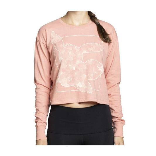 Eevee Pokémon Nature: Fall Pink Heavyweight Crop Long-Sleeve Shirt - Women