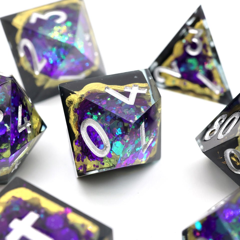 Royal Nebula | Geode Dice | 7 Piece Set - Tabletop Dominion