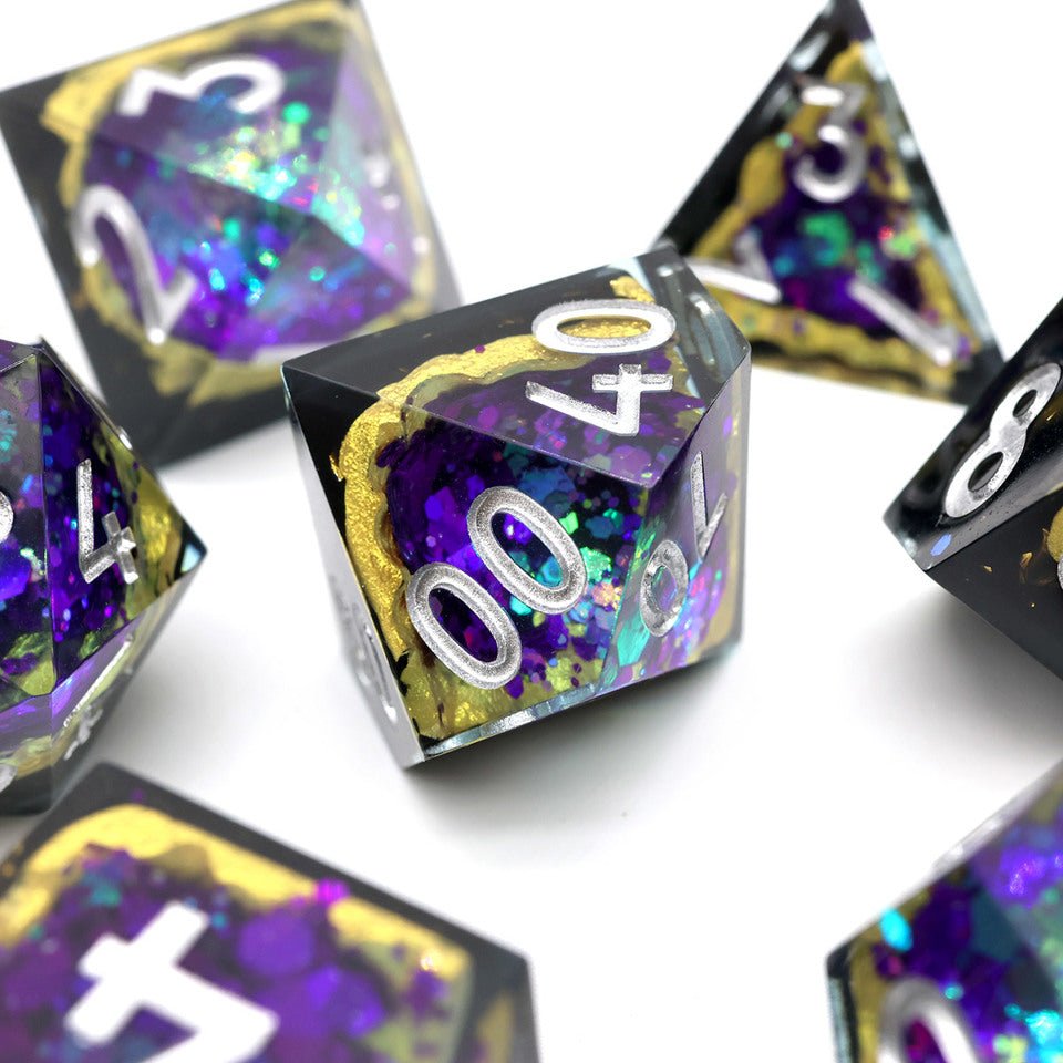 Royal Nebula | Geode Dice | 7 Piece Set - Tabletop Dominion