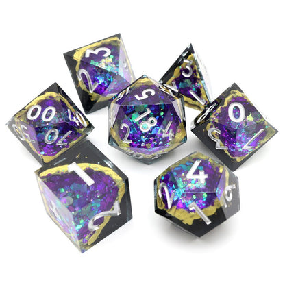 Royal Nebula | Geode Dice | 7 Piece Set - Tabletop Dominion