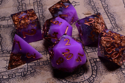 Copper Haze | Sharp Edge Dice | 7 Piece Set