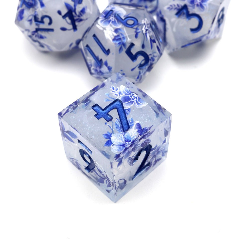 Snowflower | Art Core Dice| 7 Piece Set - Tabletop Dominion