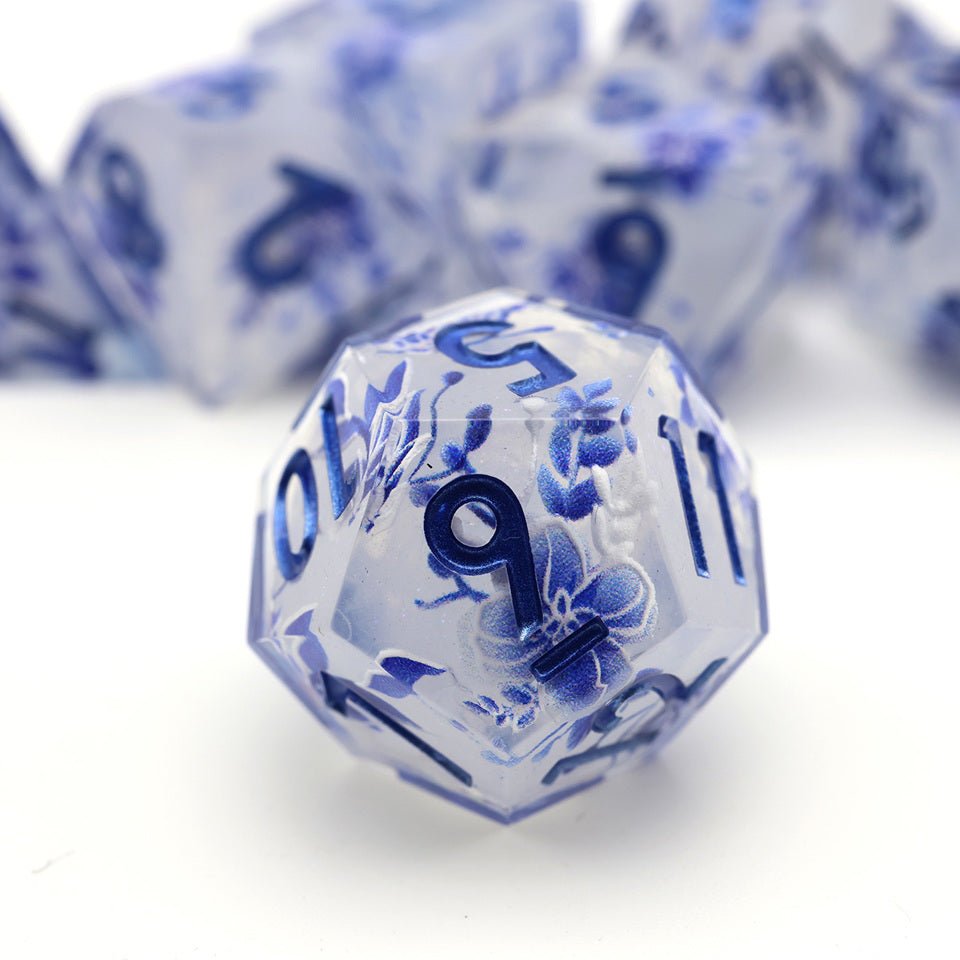 Snowflower | Art Core Dice| 7 Piece Set - Tabletop Dominion