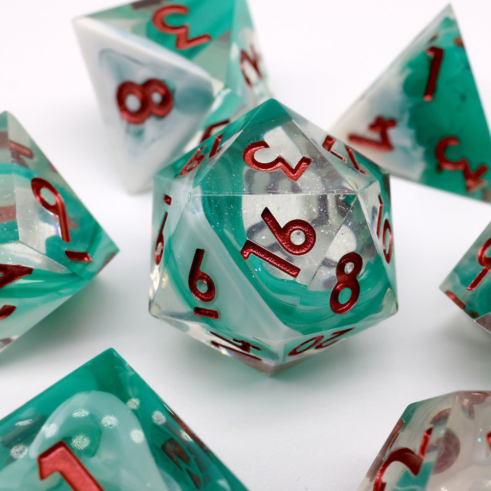 Spectral Coil | Sharp Edge Dice | 7 Piece Set - Tabletop Dominion