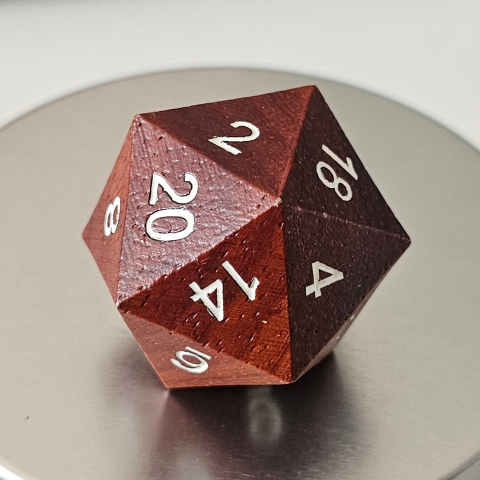 Red Wood | 33mm Oversized D20 Chonk