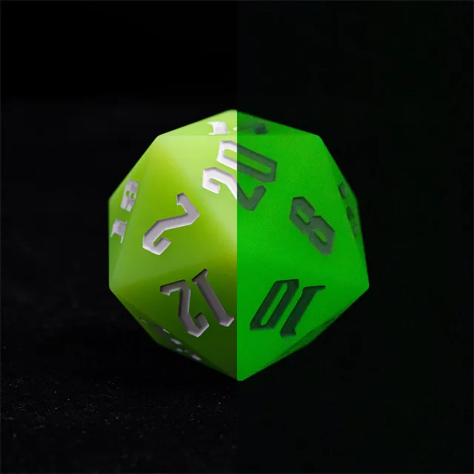 Jester's Bounce | 55mm Luminous D20 Silicone | Green