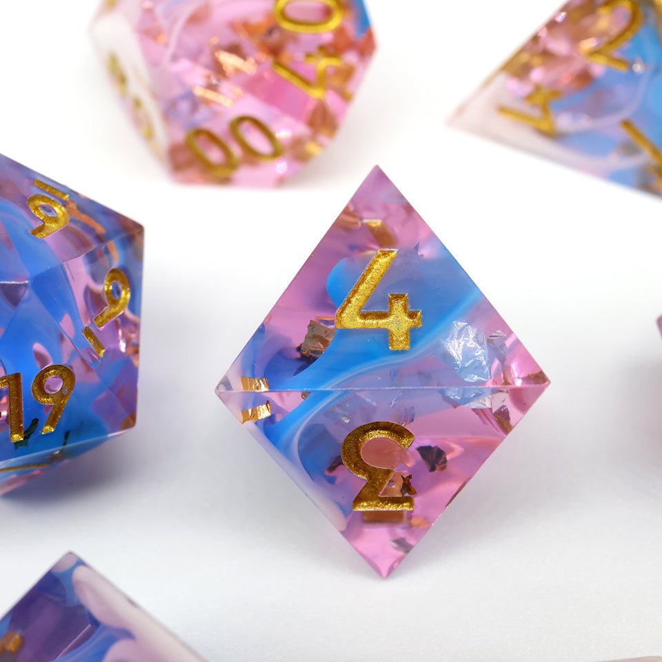 Sundae Swirl | Sharp Edge Dice | 7 Piece Set - Tabletop Dominion