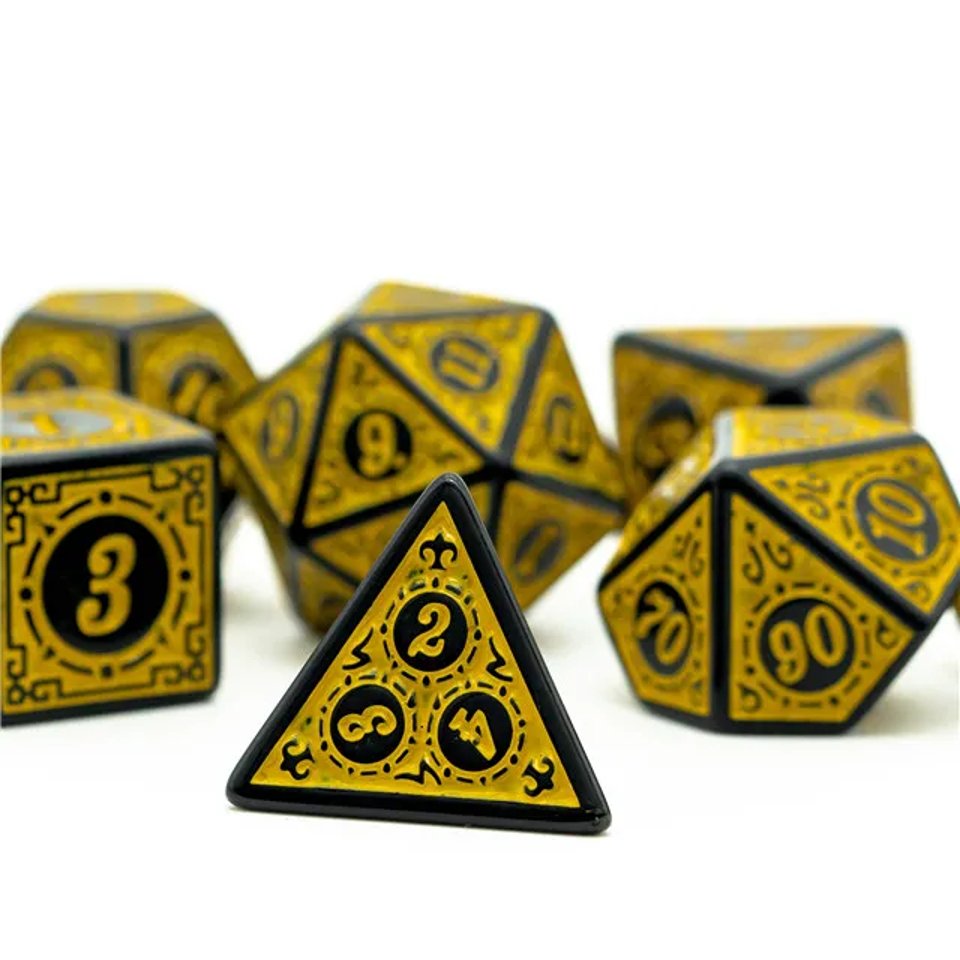 Sunlit Runes | Acrylic Dice | 7 Piece Set - Tabletop Dominion