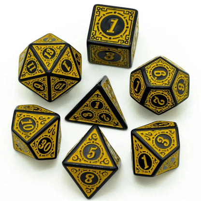 Sunlit Runes | Acrylic Dice | 7 Piece Set - Tabletop Dominion