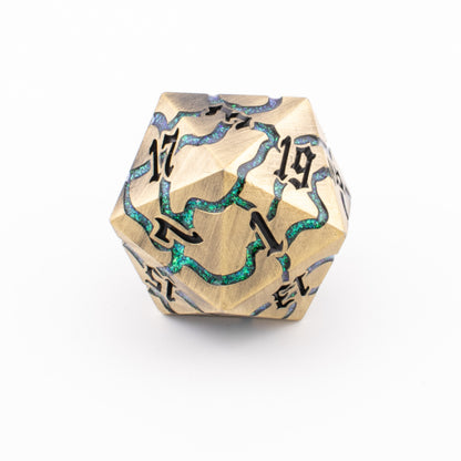 Brass Alchemist | Oversized D20 | Solid Metal | Single D20