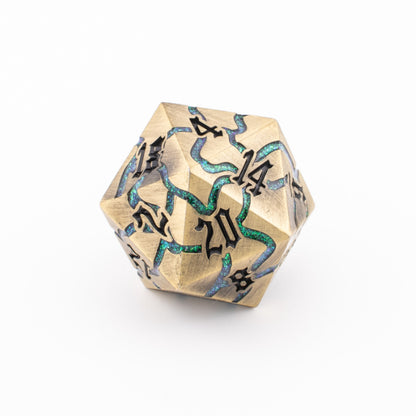 Brass Alchemist | Oversized D20 | Solid Metal | Single D20