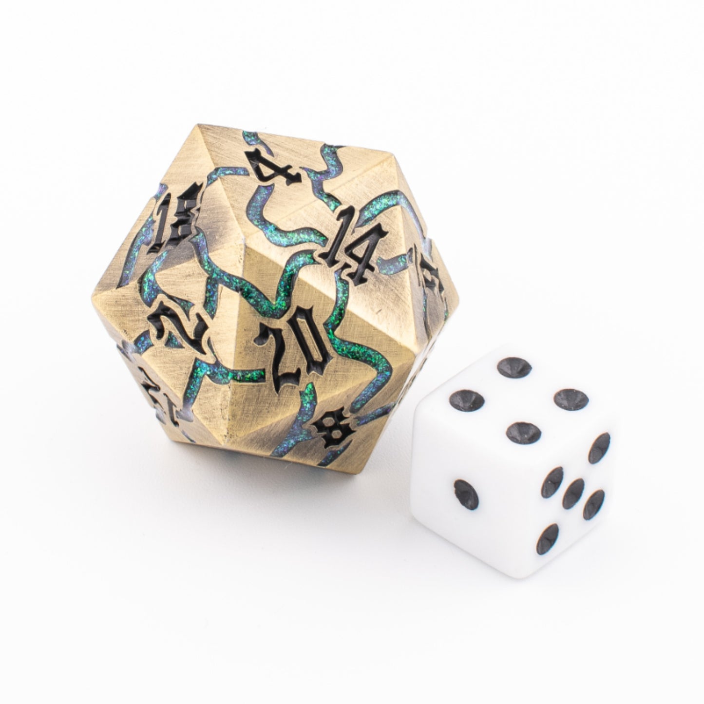 Brass Alchemist | Oversized D20 | Solid Metal | Single D20