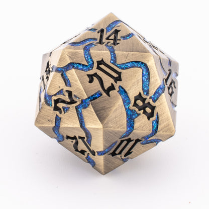 Celestial Voyager | Oversized D20 | Solid Brass | Single Die