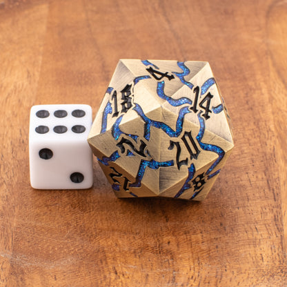 Celestial Voyager | Oversized D20 | Solid Brass | Single Die