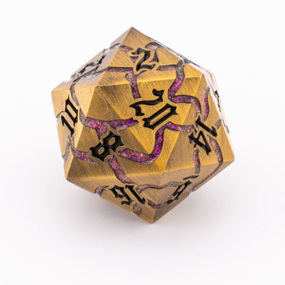 Crimson Crucible | Heavy Chonk D20 | Solid Metal | Single D20