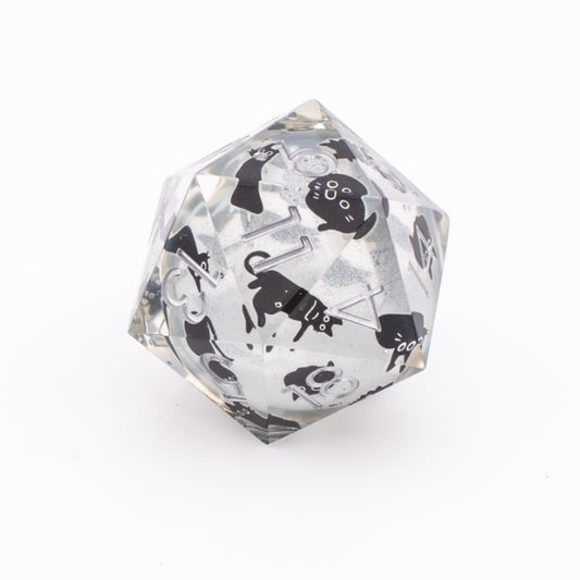 Feline Spirit | Oversized Liquid Core D20 | Resin | Single Die