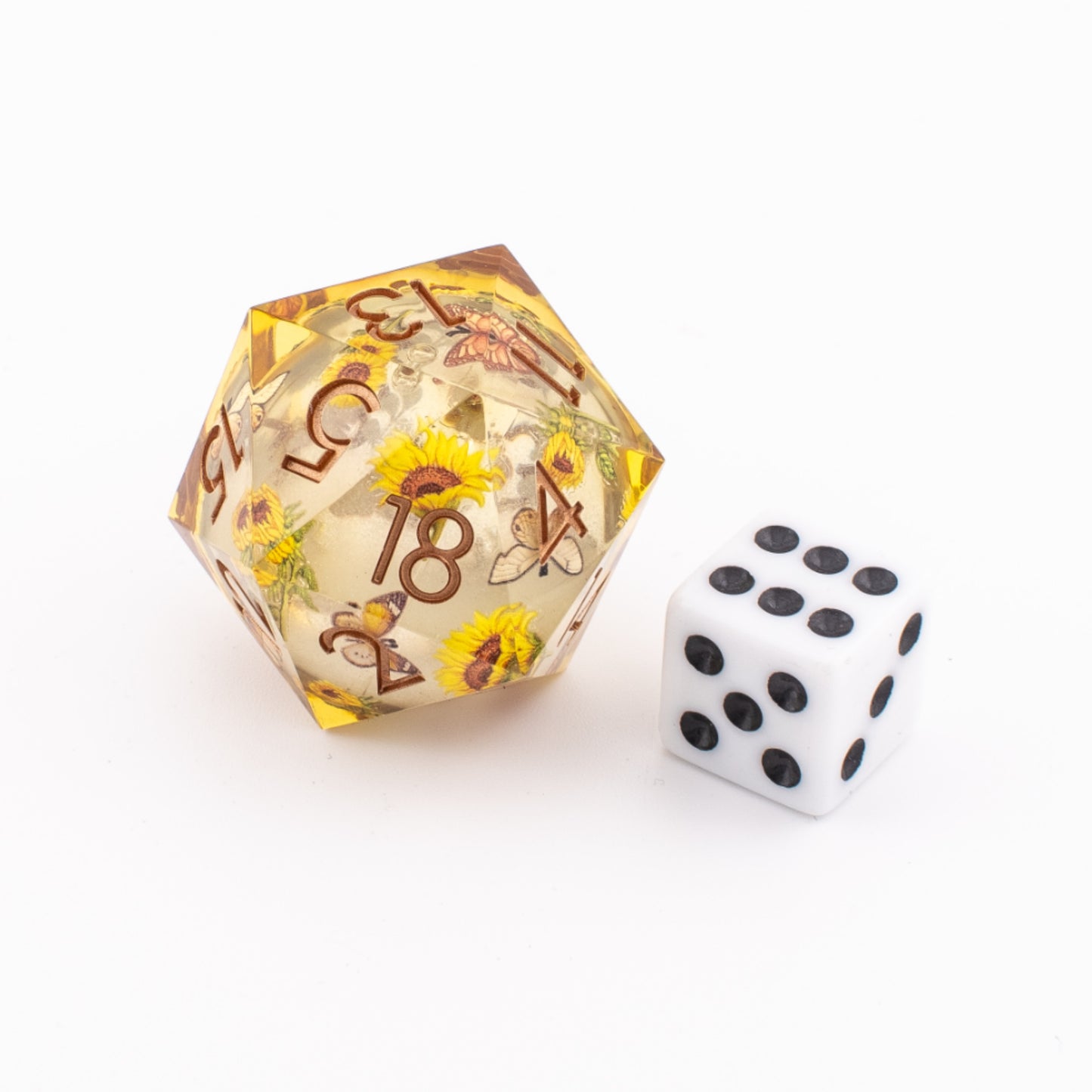 Golden Meadow | Liquid Core Oversized D20 | Resin | Single Die