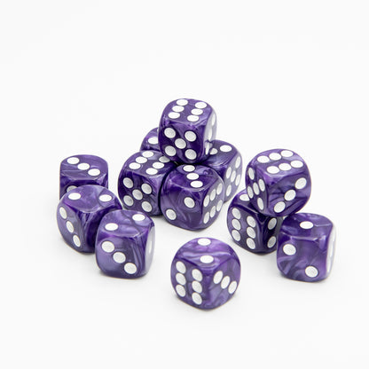 16mm D6 | Pearl Purple | Round Edge | 12 Pack