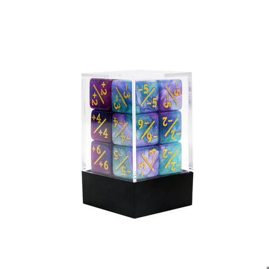 Plus & Minus | Purple & Blue | D6 Dice | 12 Pack