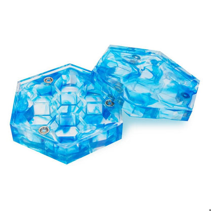 Sea Foam | Hexagonal Resin Dice Box